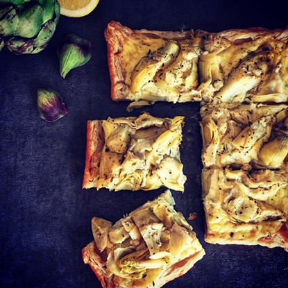 Roasted Lemon Artichoke Pastry Puff