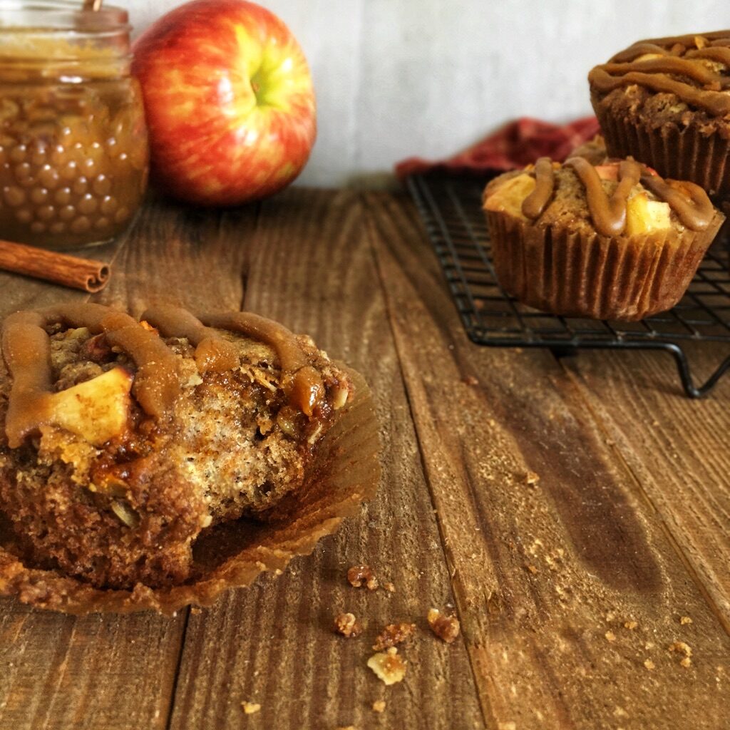 caramel apple streusel muffins